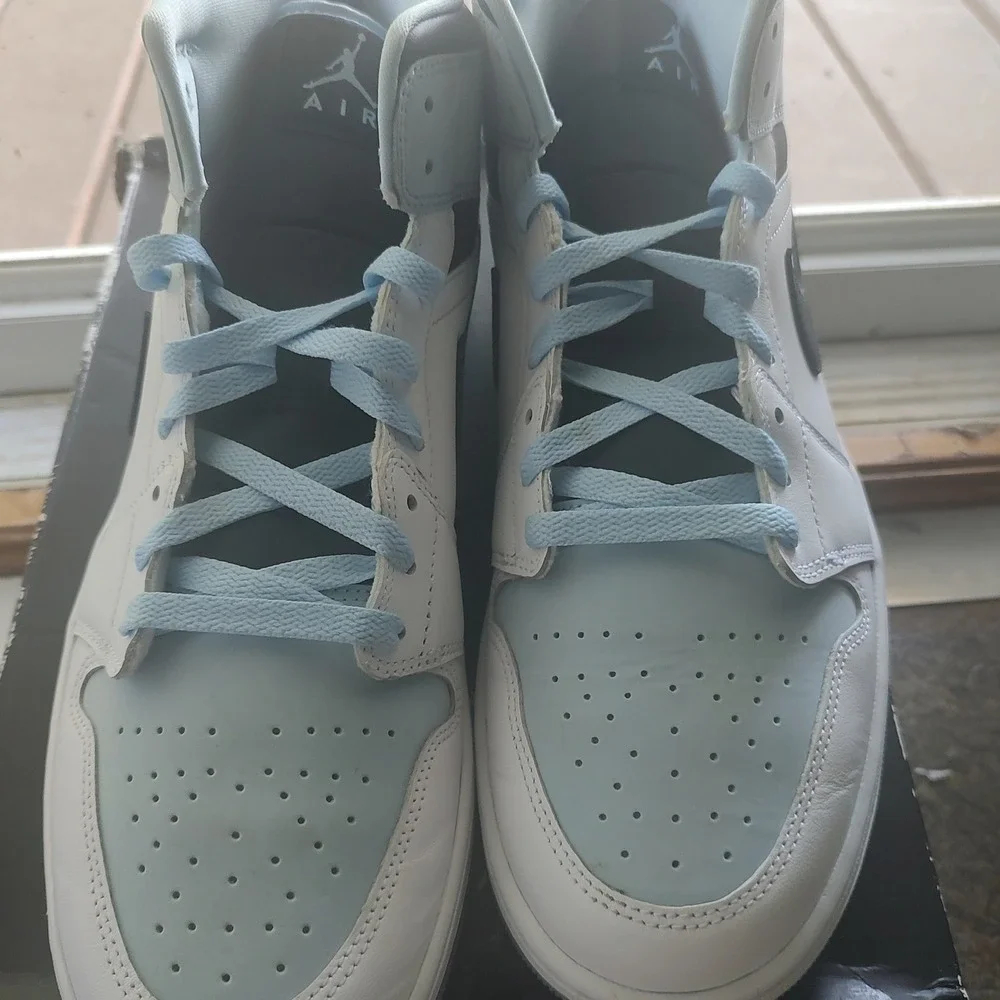Jordan 1 Mid SE Ice Blue Black‎ White Mens Sneakers DV1308-104 Size 12